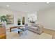 Inviting living area with a plush sofa, stylish tables, and seamless access to the outdoor patio at 6881 Piazza St, Orlando, FL 32819