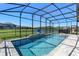 Backyard screened-in swimming pool and spa with clear blue water, poolside basketball hoop, and patio at 10732 Petrillo Way, Winter Garden, FL 34787