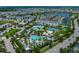 Aerial view of community pools, amenity center, and recreation areas at 13759 Mommsen Ave, Orlando, FL 32827