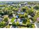 A high angle showcases solar panels, a well manicured lawn, and a convenient location at 211 E Muriel St, Orlando, FL 32806