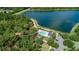 Aerial image showcasing a pool, parking lot, walking path, and community green space near a serene lake at 2523 Water Valley Dr, St Cloud, FL 34771