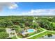 Overhead shot of the community pool, playground and picturesque landscaping with mature trees at 2523 Water Valley Dr, St Cloud, FL 34771