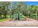 Community playground featuring a slide, climbing structures, and a safety sign at 2523 Water Valley Dr, St Cloud, FL 34771