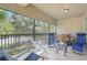 Relaxing screened balcony with comfortable seating and scenic views of greenery at 2679 Metro Sevilla Dr # 101, Orlando, FL 32835