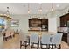 Open kitchen featuring granite counters, pendant lights, and a breakfast bar at 3707 Paradiso Cir, Kissimmee, FL 34746