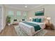 Serene main bedroom with tray ceiling, large windows, and comfortable seating area at 6613 Duncaster St, Windermere, FL 34786