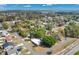 Aerial view of a home surrounded by lush greenery in a well-established neighborhood at 1203 Judy Ave, Tavares, FL 32778