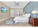 Stylish main bedroom featuring a modern accent wall, and access to a private bathroom at 1312 Vassar St, Orlando, FL 32804