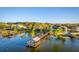 Aerial view of waterfront homes with private docks, mature trees and beautiful landscaping along lake at 181 Zachary Wade St, Winter Garden, FL 34787