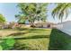 Expansive backyard with a large tree and fenced perimeter, offering privacy and space at 1832 Corner Meadow Cir, Orlando, FL 32820