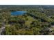 Breathtaking aerial view capturing the property's expansive green space and tranquil lake, showcasing its peaceful setting at 372 Carpenter Ave, Osteen, FL 32764