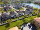 Expansive aerial view of homes, green spaces, and a lake, showcasing the community at 5029 Southlawn Ave, Orlando, FL 32811