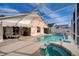 Inviting screened-in pool area with an in-ground spa, perfect for relaxing or entertaining guests at 611 Saddle Ridge Dr, Davenport, FL 33896