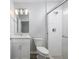 Bathroom featuring a glass-enclosed shower, a modern vanity, and sleek fixtures at 115 E Concord St # 3, Orlando, FL 32801