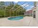 Beautiful screened pool area with a uniquely shaped pool and tiled spa, perfect for relaxing and entertaining outdoors at 13325 Falcon Pointe Dr, Orlando, FL 32837