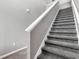 Carpeted staircase with white handrail leading to the upper level of the home at 2313 Mystic Maze Ln, Clermont, FL 34715