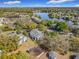 Aerial view of a lakeside community featuring lush landscaping and neighborhood amenities at 2580 Grassy Point Dr # 100, Lake Mary, FL 32746