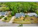 Aerial view of the home showing the backyard pool, mature trees, landscaping, and surrounding neighborhood at 3553 Jericho Dr, Casselberry, FL 32707