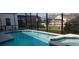 Inviting screened-in pool and spa area, perfect for relaxation and entertainment at 4489 Monado Dr, Kissimmee, FL 34746