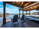 Picturesque boat dock featuring an open-air covered structure, seating, and a watercraft at 5101 The Oaks Cir, Orlando, FL 32809