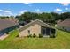 Exterior backyard featuring a well maintained lawn, landscaping, and screened patio at 527 Durango Loop St, Davenport, FL 33897