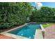 Beautiful backyard pool with a basketball hoop surrounded by lush greenery and a brick-paved patio at 719 S Summerlin Ave, Orlando, FL 32801