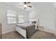 Bright bedroom with a cozy bed, soft carpet, and lots of natural light from two windows at 10509 Authors Way, Orlando, FL 32832