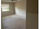 Empty bedroom with carpet flooring featuring a ceiling fan, window, and neutral walls at 1060 Walt Williams Rd, Lakeland, FL 33809