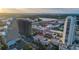 Aerial view of neighborhood featuring tall buildings, highways, and lakes at 150 E Robinson St # 405, Orlando, FL 32801