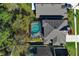 An aerial view of a private pool and screened-in enclosure in the backyard of the property at 1924 Stonecrest Ct, Orlando, FL 32825