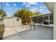 Backyard featuring a shed with an adjacent patio and outdoor seating at 230 S Ranger Blvd, Winter Park, FL 32792