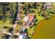 Aerial view of the property with a red line defining the property's boundaries at 372 Rest Haven Rd, Geneva, FL 32732