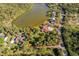 Aerial view of the property with a red line defining the property's boundaries at 372 Rest Haven Rd, Geneva, FL 32732