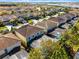 Aerial view showcasing tile roofs, screened-in pools, and palm trees in this vibrant community at 5283 Wildwood Way, Davenport, FL 33837