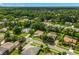 Expansive aerial view showcasing the neighborhood's well-manicured lawns and mature tree coverage in a suburban setting at 1679 Shadowmoss Cir, Lake Mary, FL 32746