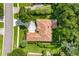 Overhead view of a well-maintained home with mature trees and a large driveway at 1679 Shadowmoss Cir, Lake Mary, FL 32746