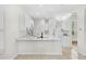 Updated kitchen featuring white cabinets, a breakfast bar, and modern lighting at 1679 Shadowmoss Cir, Lake Mary, FL 32746