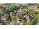 High angle aerial perspective showcases multiple residences, green spaces and neighborhood layout at 17 Hibiscus Ct, Eustis, FL 32726
