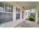 Covered back porch featuring views through large windows to a pleasant, tree-filled outdoor space at 2026 Cypress Bay Blvd, Kissimmee, FL 34743
