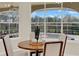 Bright dining area features large windows with backyard pool views and a round table with seating for four at 2230 Lake Crescent Ct, Windermere, FL 34786