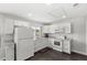 Modern kitchen with white cabinetry, granite countertops, and stainless steel appliances at 2361 Carriage Run Rd, Kissimmee, FL 34741