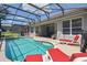 Refreshing screened-in pool area with comfortable lounge chairs, perfect for relaxation and outdoor enjoyment at 2631 Archfeld Blvd, Kissimmee, FL 34747