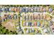 Gorgeous aerial view of a residential neighborhood with lush greenery and manicured lawns, many with pools at 277 Sand Ridge Dr, Davenport, FL 33896