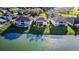 Backyard view showcasing homes with backyard lake views and palm tree landscaping at 3687 Farm Bell Pl, Lake Mary, FL 32746