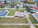 Aerial view of charming home with a spacious, fenced yard close to the beach and nearby amenities at 385 Woodland Ave, Daytona Beach, FL 32118