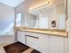 Bathroom showcasing dual sinks with ample cabinet space, shower, and tub at 631 Tuscan Hills Blvd, Davenport, FL 33897