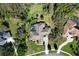 Aerial view showcasing the home's lush landscaping, screened-in pool, and expansive backyard, blending luxury and outdoor living at 743 Mills Estate Pl, Chuluota, FL 32766