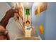 Whimsical stairway featuring a vibrant Super Mario themed mural at 8959 Stinger Dr, Champions Gate, FL 33896