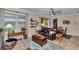 Comfortable living room featuring ample natural light and seamless indoor-outdoor transition at 9491 Sw 98Th Ct, Ocala, FL 34481