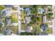 Bird's-eye view of the property, showcasing its backyard, neighboring houses, and quiet residential street at 1061 Radford Dr, Deltona, FL 32738